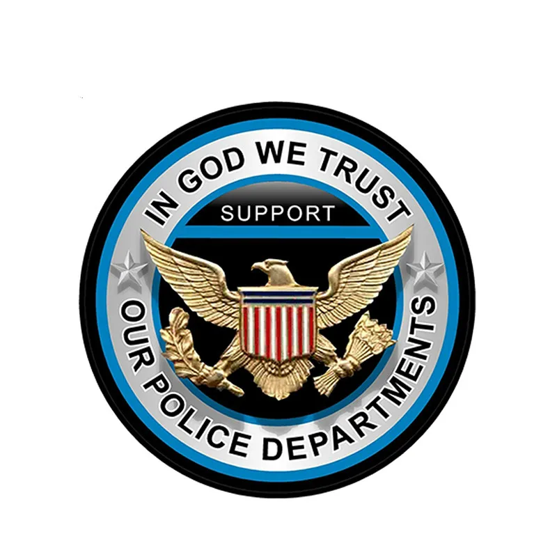 

In God We Trust Support Our Police Department Decal Car Window Truck Door Bumper Decals PVC Car Stickers