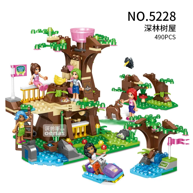 

Children's Educational Model Building Blocks Toy Compatible Classic Friends City Girls Hot Air Balloon Login Island Brick Gift