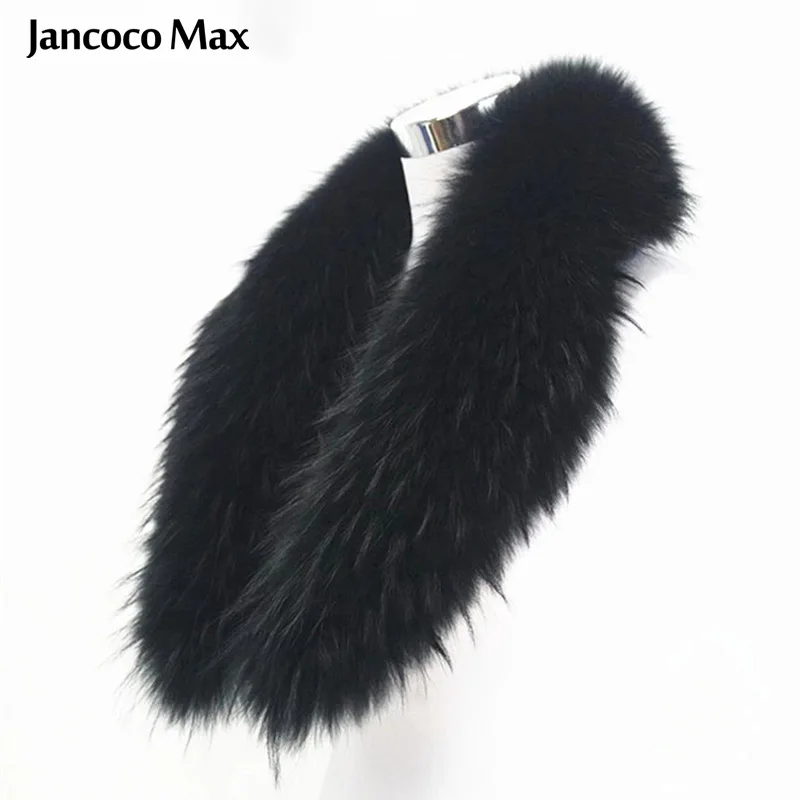 Jancoco Max * 75 см 100 воротник из натурального меха енота для женщин и мужчин куртка