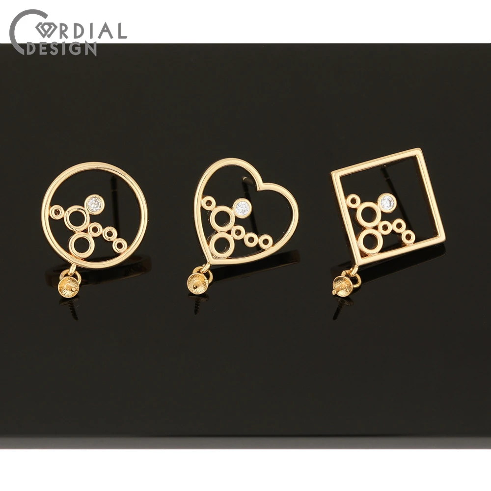 

Cordial Design 20Pcs CZ Earrings Stud/Hand Made/Jewelry Accessories/Genuine Gold Plating/DIY Parts/Jewelry Findings & Components