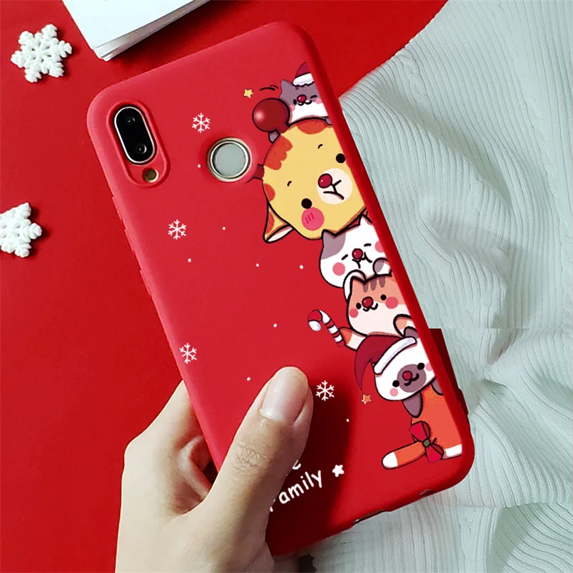 Рождество чехол с изображением животного для huawei Y5 Y6 Y7 Y9 Honor 8A 8X 9X 7A 7X фотоаппаратов моментальной печати 7S 9 10 20 Lite рro 10i 20i играть в игры ТПУ красный матовый чехол