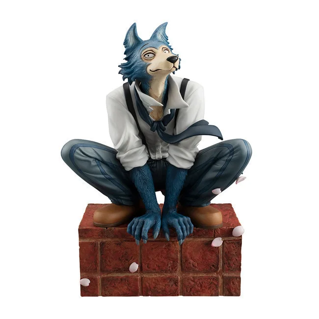 

17cm Beastarsed Legoshi Timber Wolf Figure Model Toys Figure Doll Gift Wolf Sit On The Box For Boys And Girls