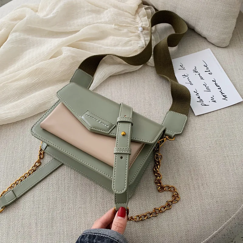 Женская сумка с квадратным ремнем 2020 новый стиль летняя модная на плечо в