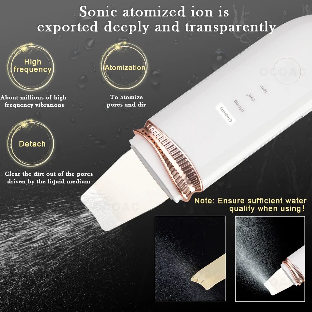 Beste Ultrasone Huid Scrubber Exfoliërende Ems Gezicht Peeling Lift Apparaat Mee-eter Verwijderen Facial Spatel Deep Pore Cleaner Skin Care
