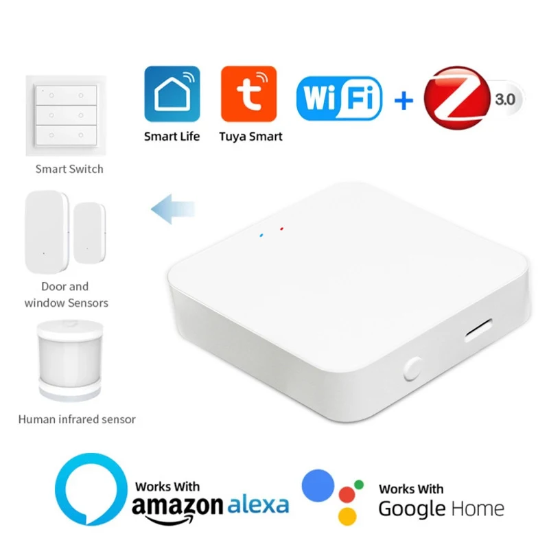 

Tuya ZigBee Smart Hub Smart Home Gateway Hub Remote Control Wireless/Wired Gateway Bridge Works With Alexa Google Home Assistant