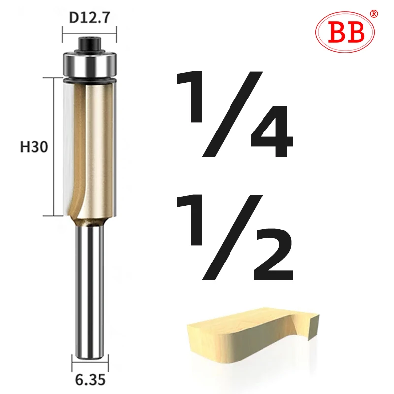 

BB прямая фреза подшипниковая 1/2" 1/4" твердосплавная