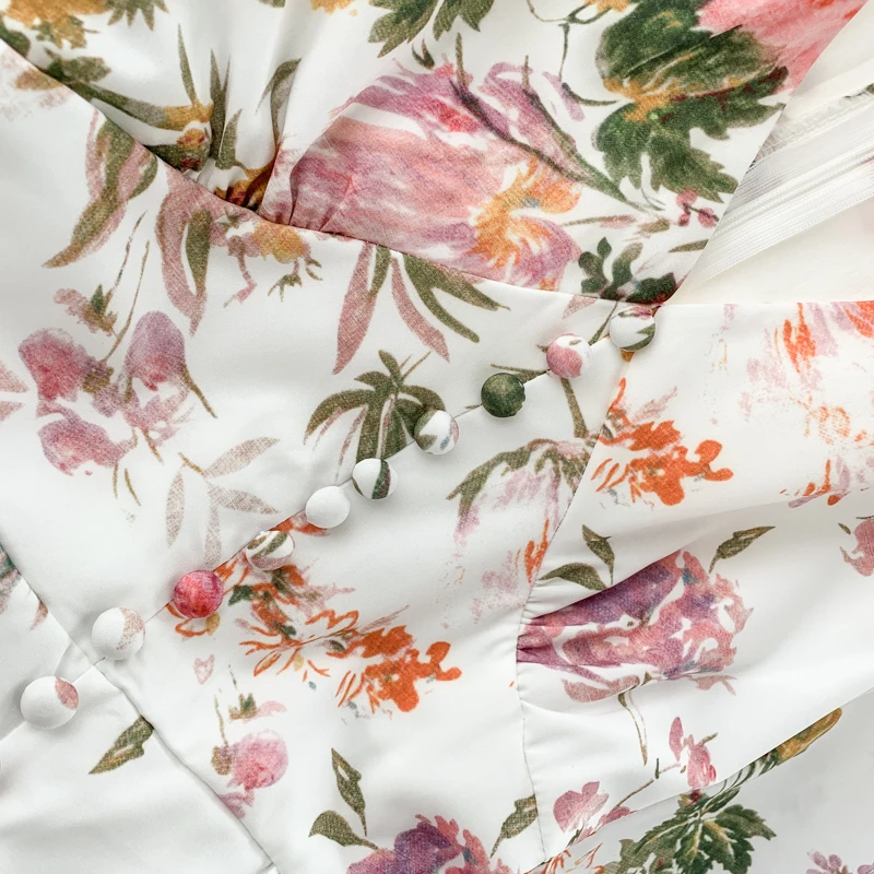 

French Style Women Floral Dress Korean Women Flower Dress Long Sleeve Women Autumn Dresses