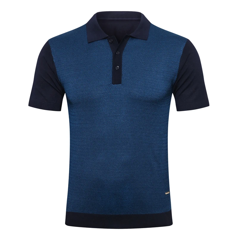 

Billionaire polo shirt silk men 2021 New Business simple short sleeve new thin Button pattern Breathable big size M-5XL quality