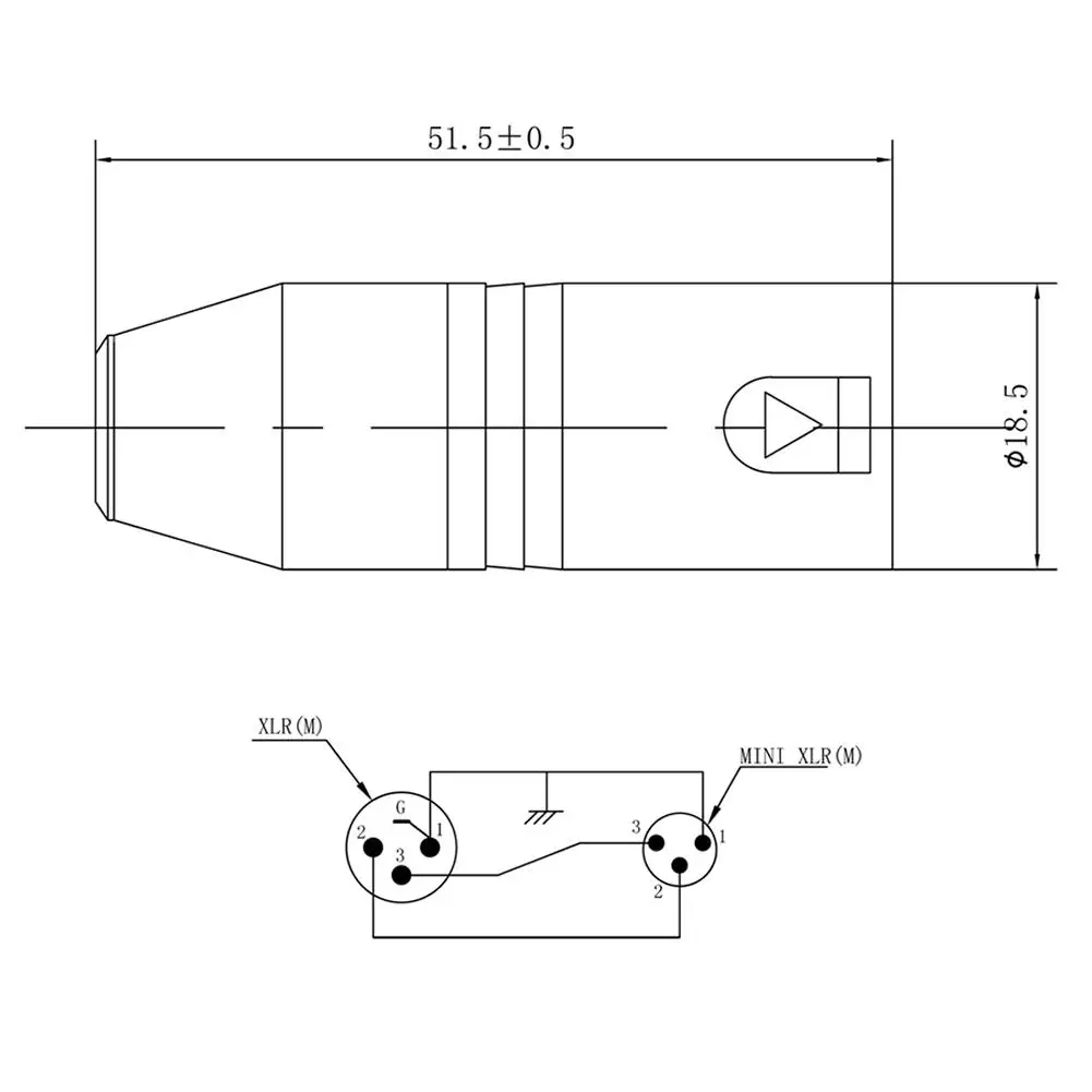 Мини XLR 3pin Штекерный адаптер с медным покрытием SA519 металлическим корпусом для