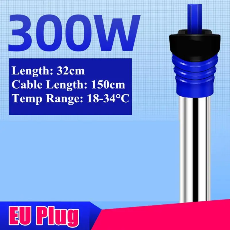 220V EU 300W Погружной водонагреватель для аквариума 50 Вт-500 Вт с вилкой Стандарта ЕС/США, нагревательный стержень с постоянной температурой, защитный чехол, Прямая поставка - Цвет: 220V EU 300W