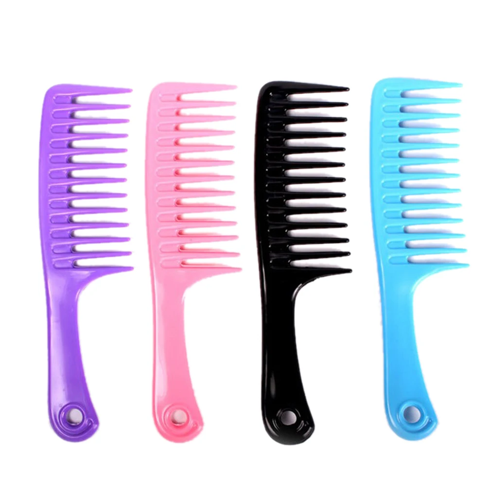 

Girls Curl Hair Anti-static Heat Resistant Wide Massage Tooth Handle Comb Hot