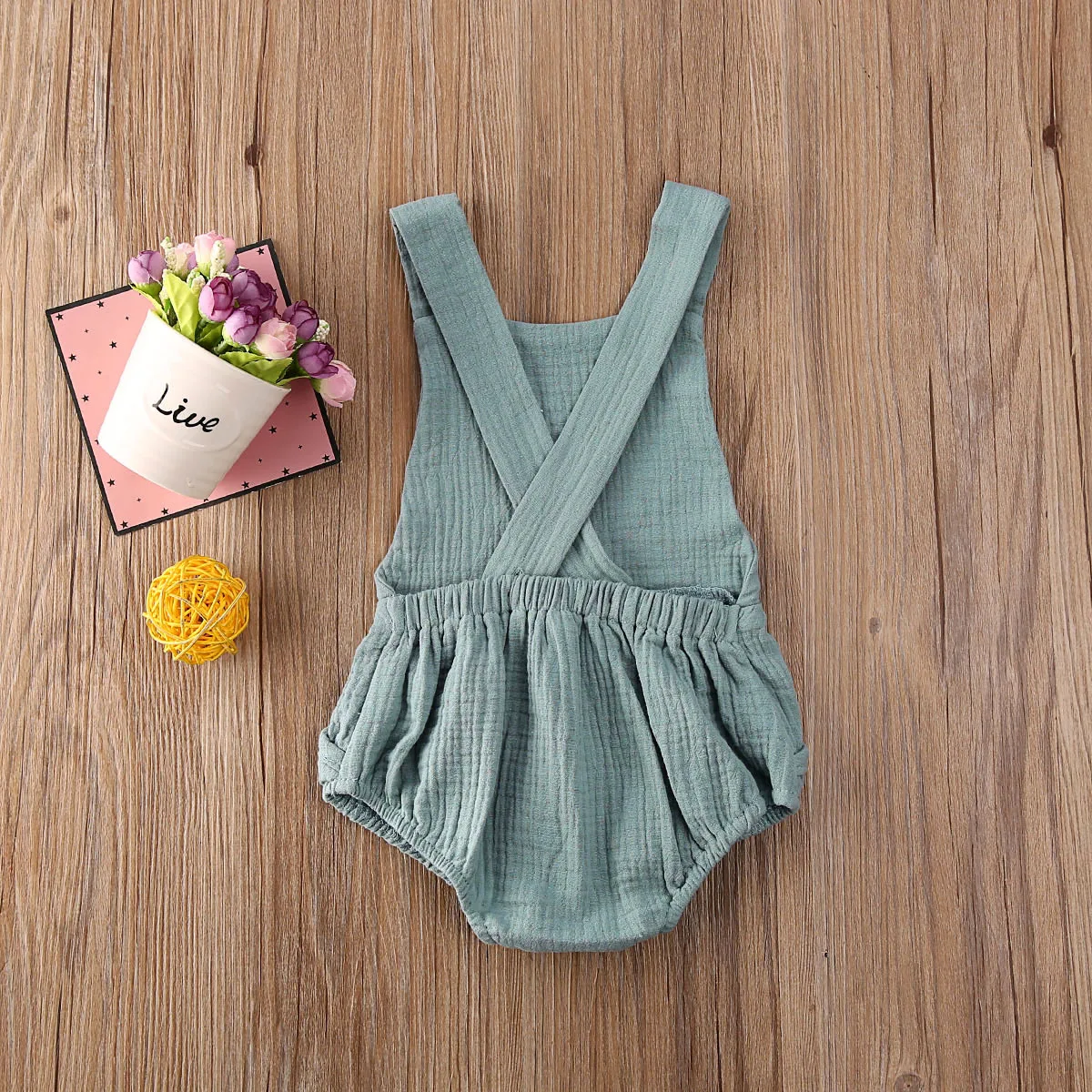

2020 Summer Casaul Cute Infant Baby Bodysuits Toddler Boys Girls Solid Cotton Linen Jumpsuit Baby Clothes Bib Pants Kids Outfit