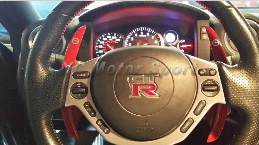 

Удлиненное весло переключения передач подходит для 2008-2015 R35 GTR CBA DBA (глянцевый красный) алюминиевого гладкого рулевого колеса переключателя передач