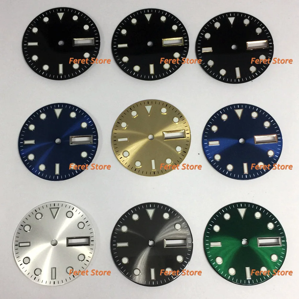 

BLIGER 29mm sterile watch dial C3 luminous dial fit NH36 movement Watch parts