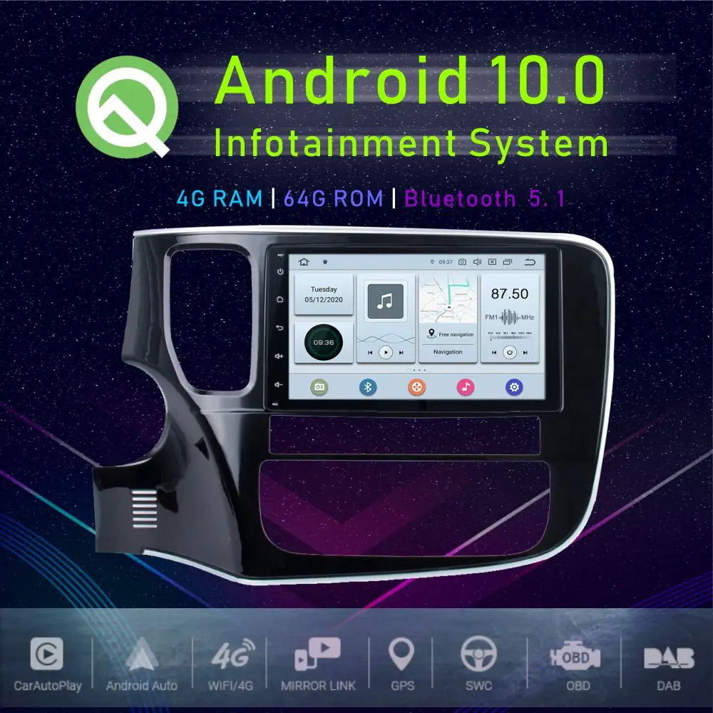 

JSTMAX 8" Android 10.0 Car GPS Player For Mitsubishi Outlander 2013 2014 2015 2016 2017 2018 2019 Multimedia Radio Player