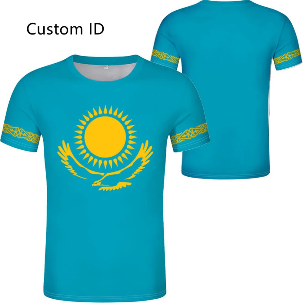 

Russian Kazakh National College print logo clothing summer Kazakh T-shirt Di free custom name number Kaz T-shirt national flag K