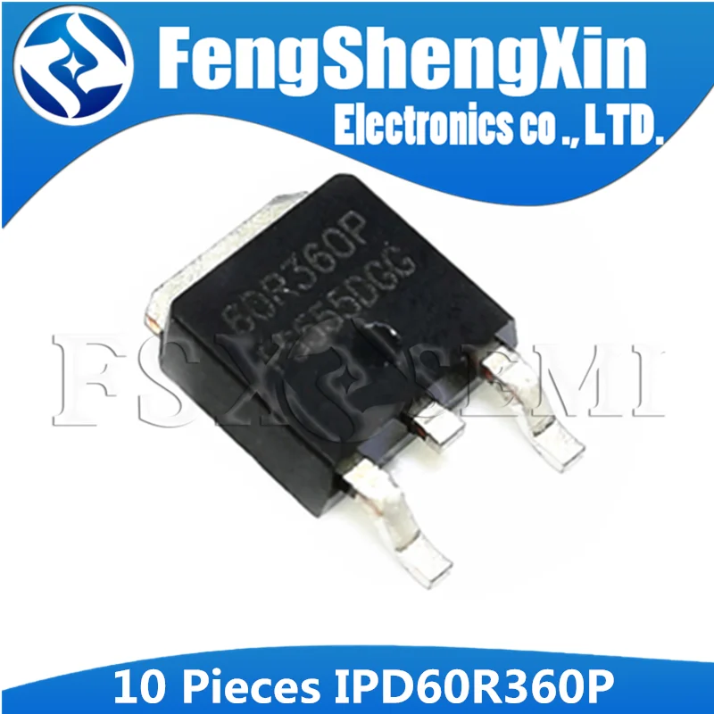 Фото 10 шт. транзистор IPD60R360P TO-252 60R360P IPD60R360 TO252 60R360Q 60R360 SOT MOSFET | Электронные компоненты и