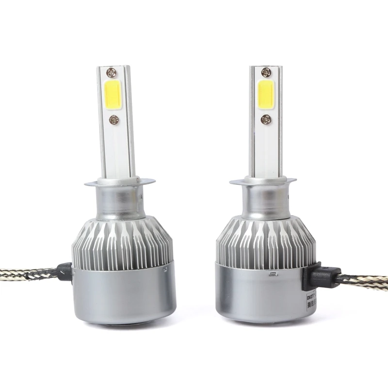 

Quality New 2pcs C6 LED Car Headlight Kit COB H1 36W 7600LM White Light Bulbs