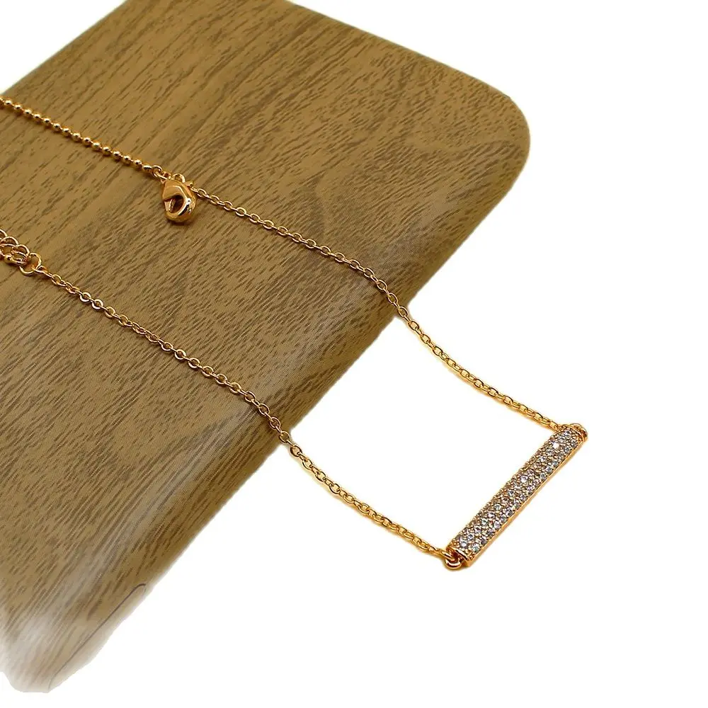 

Gothnic Cylinder Pendant Zircon Clavicle Chain Necklace For Women Fashionable Simple Punk Geometric Link Choker Party Jewelry