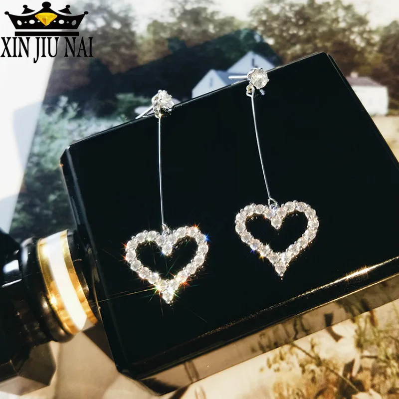 Женские длинные серьги кисточки из стерлингового серебра 925 пробы с цирконием в