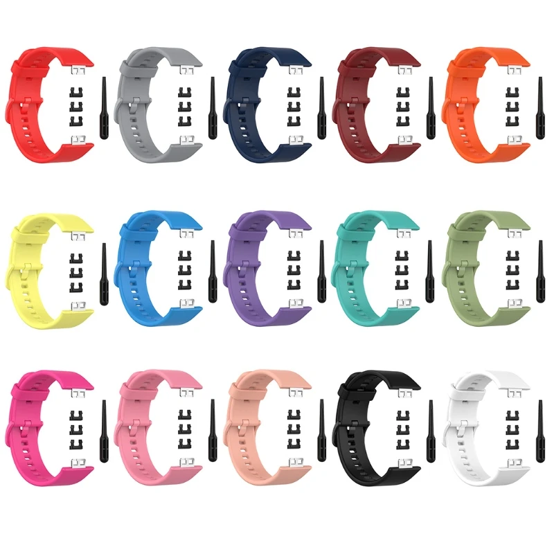 

Replacement Silicone Wrist Sport Strap Watch Band with Stainless steel connector for -HUAWEI Watch Fit 1.64" Vivid AMOLED
