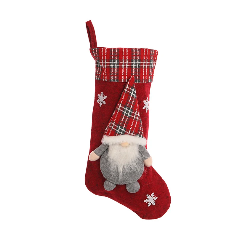 

Christmas Stocking with 3D Gnomes Santa Loop Design Christmas Tree Hanging Decorations Best Gift for Christmas New Year Gifts