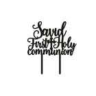 Персонализированные Имя Первое Святое Причастие Золотой торт Топпер, религиозное крещение торт Топпер, день рождения ребенка душ торт Декор