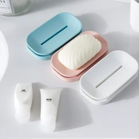 1pcs new home dormitory portable soap holder double bathroom toilet simple drain bathroom gadgets jaboneras de plastico