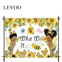 levoo photography background sunflower bee gender reveal golden backdrop for photo studio photocall vinyl background