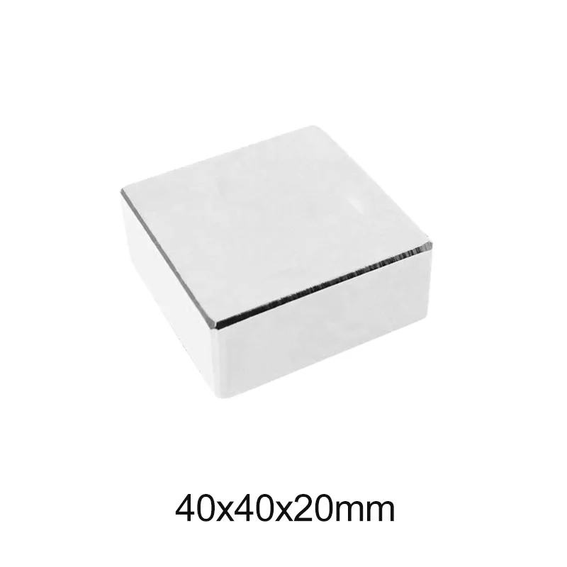 1/2 шт. 40x40x20 толстые квадратные постоянные магниты полоса неодимовый магнит N35 мм