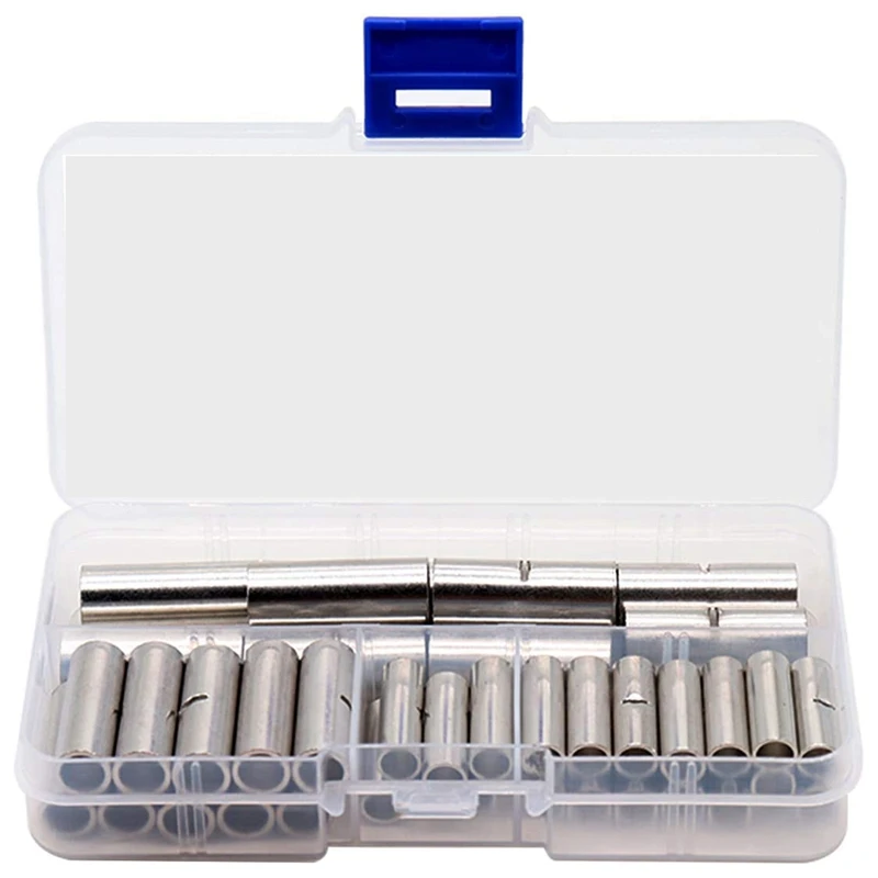 

Non-Insulated Butt Connectors AWG 4, 6, 8 Copper Crimping Ferrules, Used in Cars, Wire Seamless Butt Connectors.