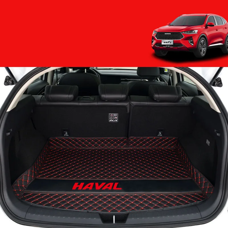 Lsrtw2017 Кожаный Автомобильный Противоскользящий коврик для багажника Great Wall Haval F7 F7X грузовой лайнер аксессуары для багажника авто - Название цвета: type 2 floor mat