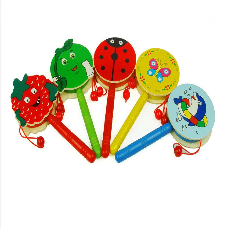 Simingyou Wooden Drums Percussion Infant Kids Music Instruments Toys For Baby 1 Pcs D10-Q-38 Drop Shipping (Random)