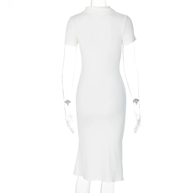 

Short Sleeve Dress Summer Clothes for Women White Vintage Dresses 2021 Maxi Bodycon Sexy Vestido De Manga Curta Korte Mouw Jurk