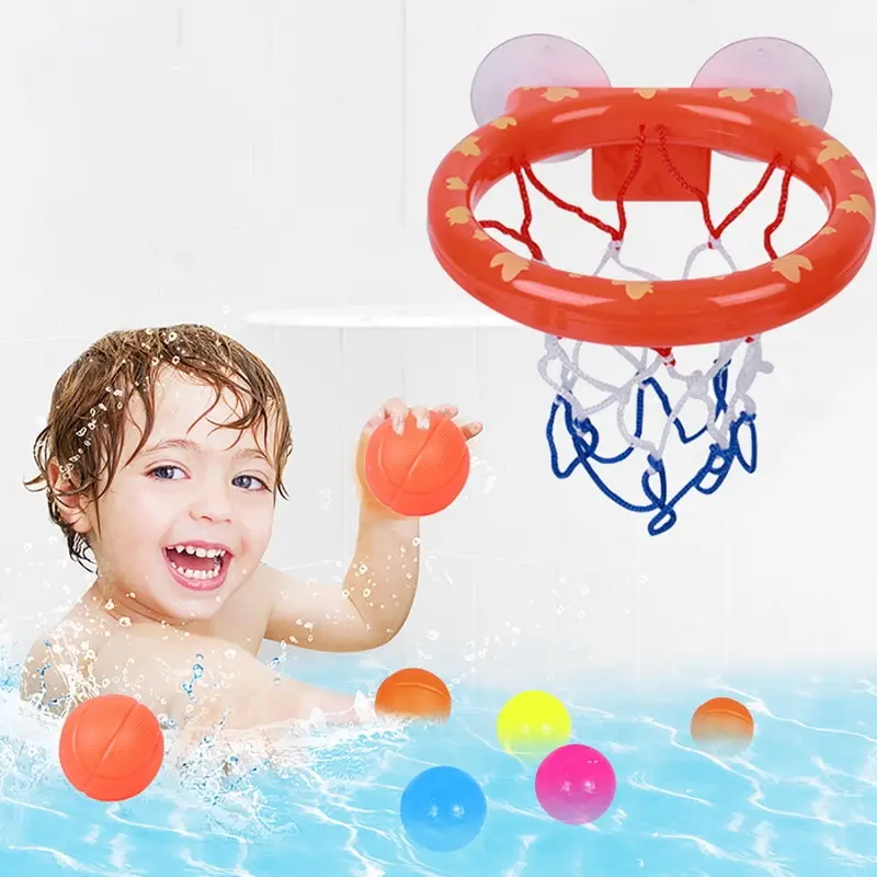 

Water Toy Bathing Basketball Ball Set 3 Balls For Boys And Girls Bathroom Mini Sucker Shooting Frame
