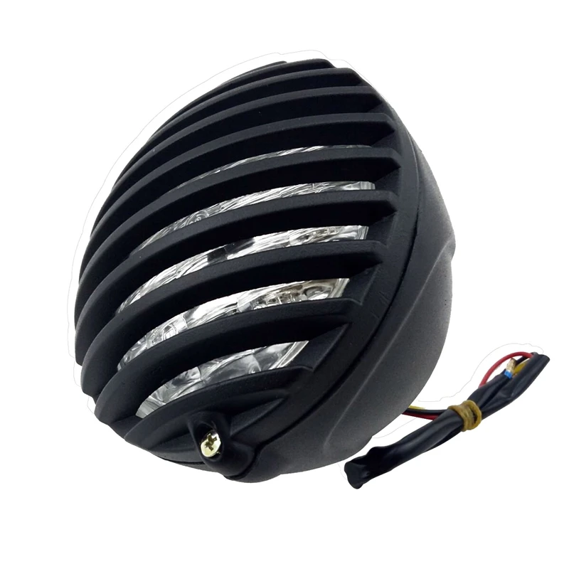 

5 дюймов мотоциклетные фары гриль тюрьма Чоппер поплавок головная лампа для Кафе Racer поплавок Xs650 Cb750 Heritage Softail Spor