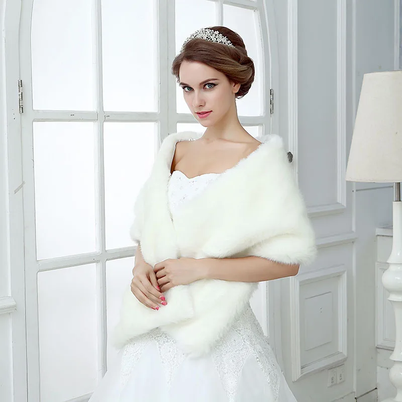 YULUOSHA Bride Wedding Plush Shawl Dress Cashmere White Simple Autumn and Winter Warm Scarf Long | Свадьбы и торжества