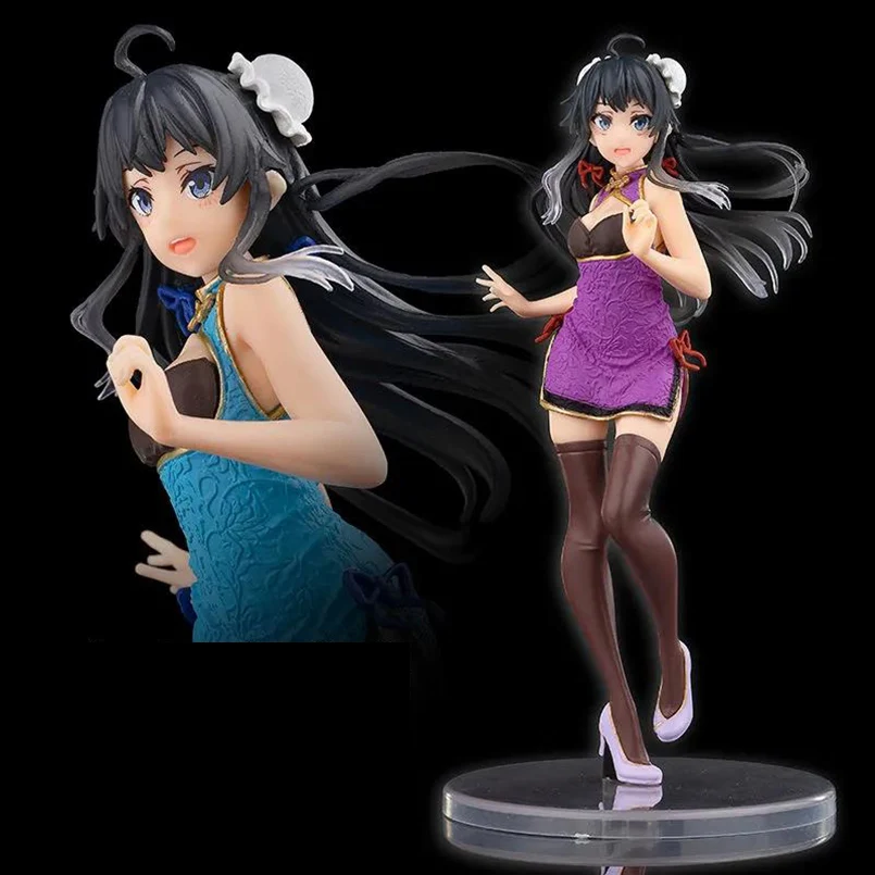 

22cm Anime After all my youth romantic comedy is wrong Figure Cheongsam ver Yukinoshita Yukino PVC Action Figure Toys kid gift