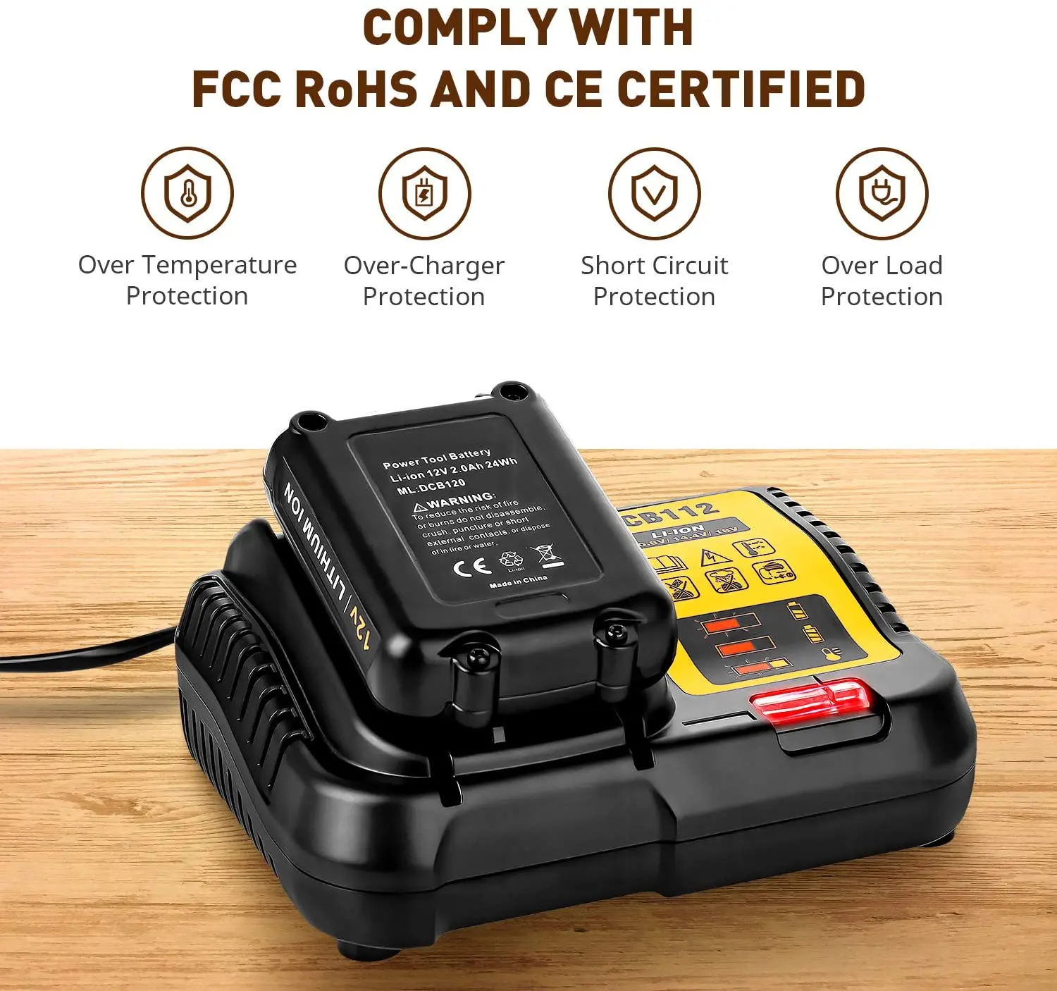 Сменное зарядное устройство DCB112 для литий-ионных аккумуляторов Dewalt 12 В 14 4 18 в