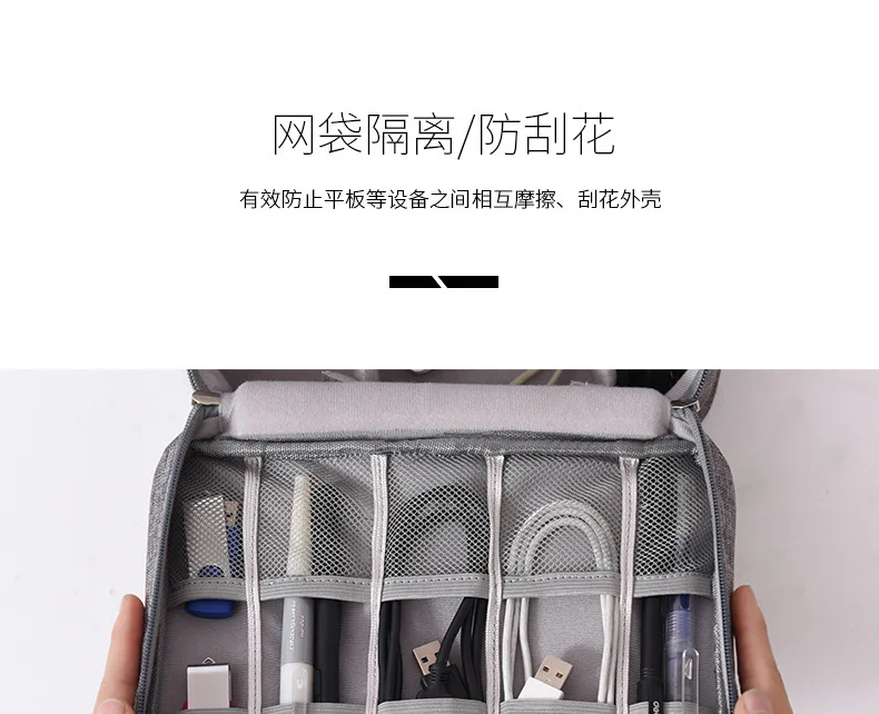 Travel Cable Bag Portable Digital USB Gadget Organizer ChargerStorage Pouch kit Case Accessories Supplies Wires Cosmetic Zipper