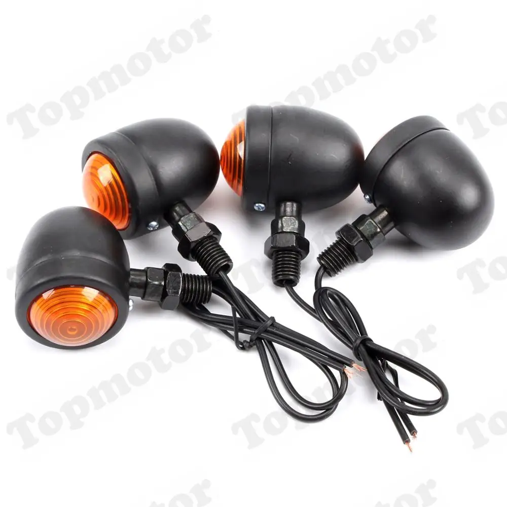 4 шт. мотоцикл Пуля указатель поворота светильник мигалки лампы Янтарный Круглый