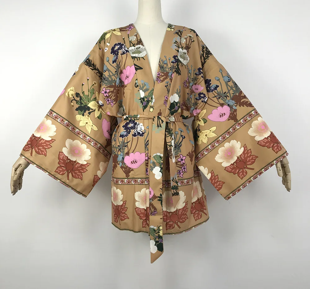 

ZOGAA Independent Station Explosion Models 2020 Summer New Bohemian Print Dress Large Cuffs V-neck Outerwear Women