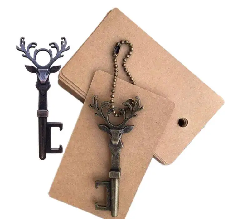 

Deer Head Beer Bottle Opener Vintage Creative Key Bottle Opener 3 Colors Christmas Zinc Alloy Key Beer Bottle Opener LX1019