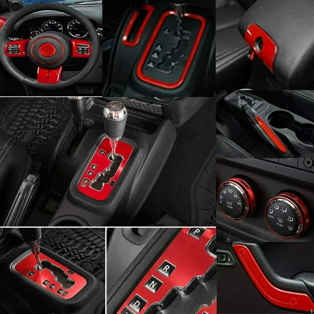 Комплект Красной отделки для Jeep Wrangler JK JKU 2011-2018 28 шт. | Автомобили и мотоциклы