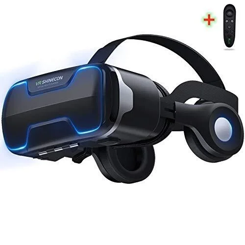 

Virtual Reality 3D VR Headset Compatible for iPhone and Android Phone,Upgrade VR Glasses With Blue Light Remote Headphones ,3D