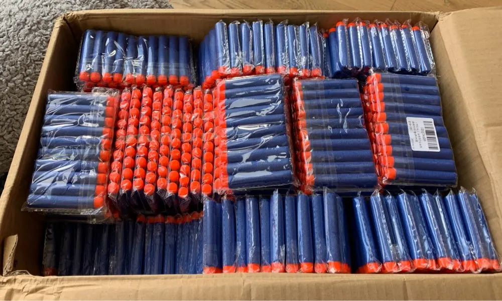 Горячая Распродажа 7,2 см EVA мягкие пули полые отверстия голова ABS для Nerf универсальные рождественские игрушки на день рождения для детей подарок 200/300/500/1000 шт./лот