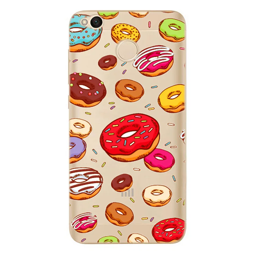 Cute Case For Xiaomi Redmi 4X Note 3 4A Candy Doughnut Drawing TPU Mobile Phone Cases Mi A1 4 Pro Cover X094 | Мобильные телефоны и