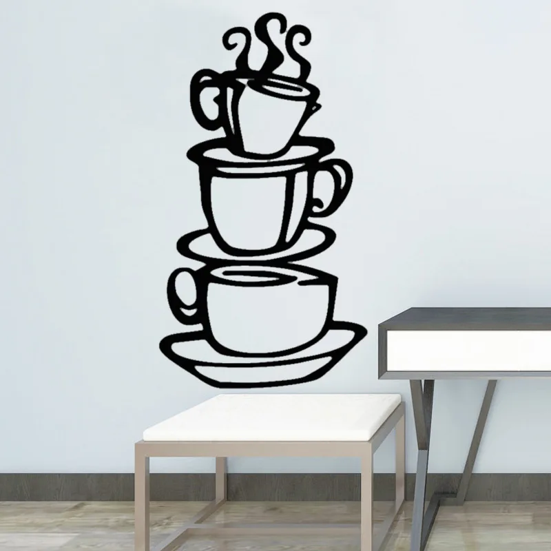 Настенные наклейки s домашний Декор Съемный DIY кухонный Декор Кофейня чашка наклейки виниловые на стены стикер muur стикер s pegatinas de pared