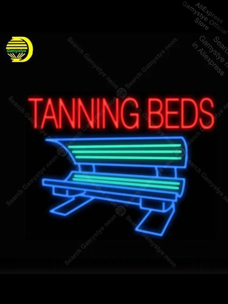 

Neon sign For Tanning Beds machine Neon Bulb sign Business display Iconic Handcraft Neon Signs For Home Advertisement Sign Light