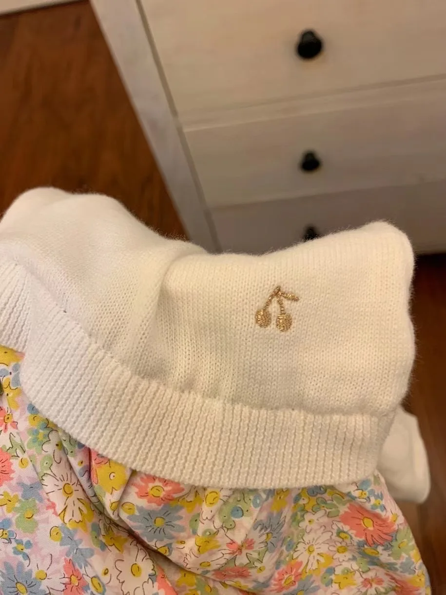 

21 Baby dress knitted cotton patch design sweet baby girls dresses size 90-150 presale 15Th May ship